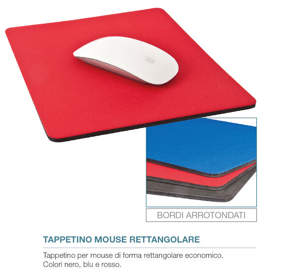 SCRIVANIA TAPPETINO MOUSE RETTANGOLARE NERO NIKOFFICE