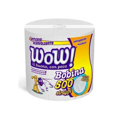BOBINA IN CARTA ASCIUGATUTTO WOW 1 ROTOLO 750gr 2 VELI PEZZI 6