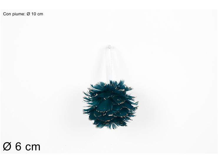 SFERE SINGOLE IN PIUME 6 CM. VERDE DUESSE