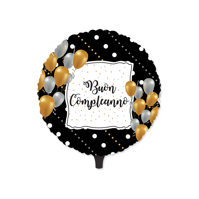 BUON COMPLEANNO PRESTIGE PALLONCINO MYLAR CM.45 TONDO BIGPARTY