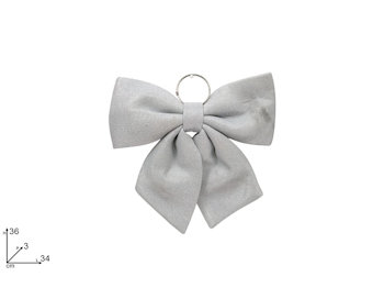 APPENDINO FIOCCO COCCARDA GLITTER CM.34xH.36 ARGENTO DUESSE