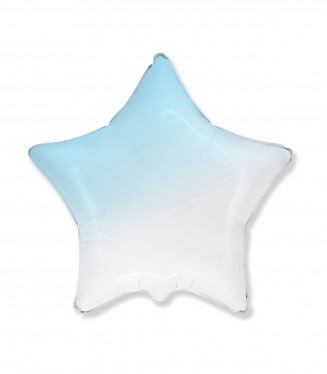 PALLONCINO MYLAR SAGOMA STELLA BABY SFUMATA CELESTE 32 POLLICI