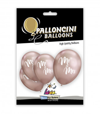 PALLONCINI 12 POLLICI TITANIO CM.32 CONF.5PZ. MR & MRS ROSA GOLD