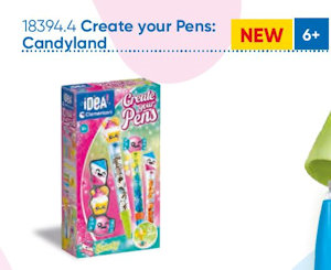 CREA IDEA PERSONALIZZA LA TUA PENNA KIT 3 PENNE 3 INCHIOSTRI CANDYLAND 18394 CLE