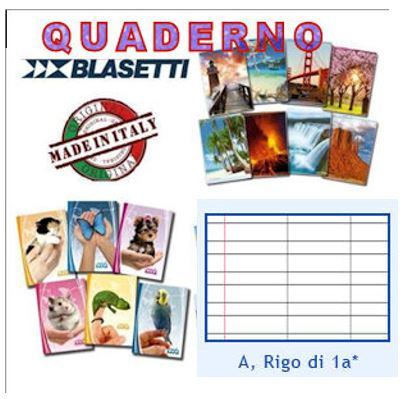 QUADERNO 80gr. ff. 20+1 A RIGHE CL.1° RIGATURA A CON MARGINI pezzi 10