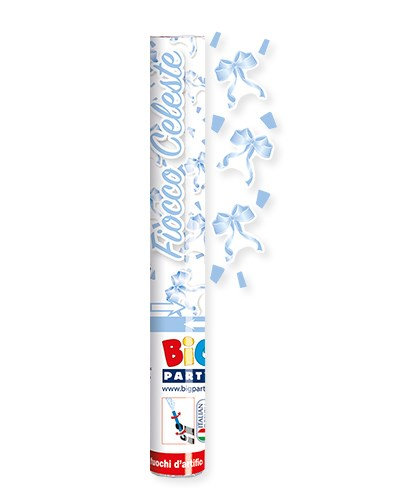 BATTESIMO CELESTE DECORO FIOCCHI TUBO SPARA CORIANDOLI CM.30 BIGPARTY