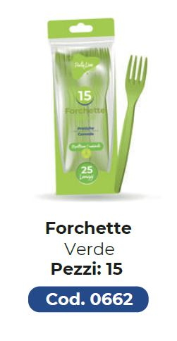 FORCHETTE IN PLASTICA RIUTILIZZABILI CONF.15PZ.VERDE LIME PARTY LINE