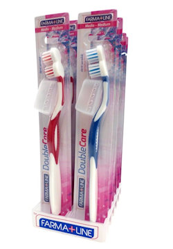 SPAZZOLINO DA DENTI FARMALINE DOUBLECAR CON CAPPUCCIO PEZZI 12