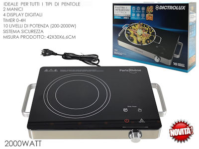 FORNELLO ELETTRICO COTTURA A INFRAROSSI  TUTTI TIPI DI PENTOLE 885904 DICTROLUX