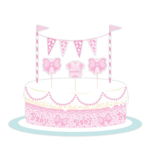 BENVENUTA SET DECORAZIONE TORTA IN CARTONCINO BIGPARTY