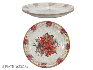 PARTY NATALE DECORO STELLA IN CARTA PIATTI CM.23 CONF.6 PZ. 471085 GENERAL