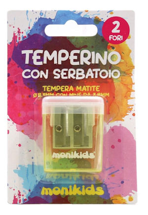 TEMPERINO CONTENITORE 2 FORI IN PLASTICA CON TAPPO SU BLISTER NIKOFFICE