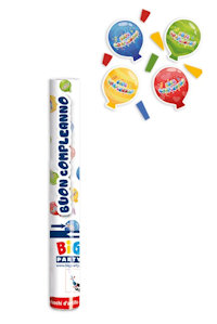 BUON COMPLEANNO TUBO SPARA CORIANDOLI CM.30 BALLON 50137 BIGPARTY