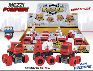 AUTO MODELLINO 1:43 IN BOX A FRIZIONE CM.13 MEZZI POMPIERI PLAYMORE PEZZI 12