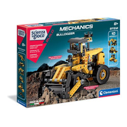 SCIENZA E GIOCO BULLDOZER 8+ ANNI ASSEMBLA 9 MODELLI DIVERSI 19139 CLEMENTONI