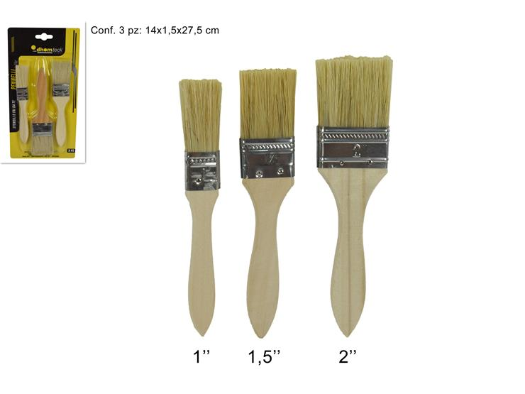 FERRAMENTA PENNELLI PITTURA CONF.3PZ. 3 MISURE SU BLISTER DUESSE