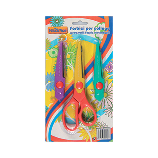 FORBICE DENTELLATA CM.13 CON 2 RICAMBI NIKOFFICE
