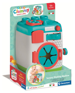 CLEMMY COSTRUZIONI SENSORIALI LAVATRICE CONTENITORE 12 + MESI 17582 CLEMENTONI