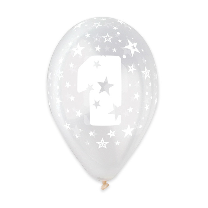 FESTA PRIMO COMPLEANNO CRYSTAL PALLONCINI ALL AROUND D.12 CM.30 CONF.50PZ. BIGPA