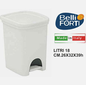 SPAZZATURA PATTUMIERA CON PEDALE 18LT. COLORS BIANCA CM.26,5x32x38,5 BELLI E FOR