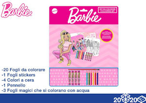 KIT DISEGNO ALBUM DA COLORARE CON COLORI E STIKERS PERS. BARBIE CM.37x44 EOLD.