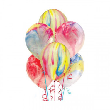 PALLONCINI 12 POLLICI MARMORIZZATI CM.30 ASSORTITI CONF.100PZ.