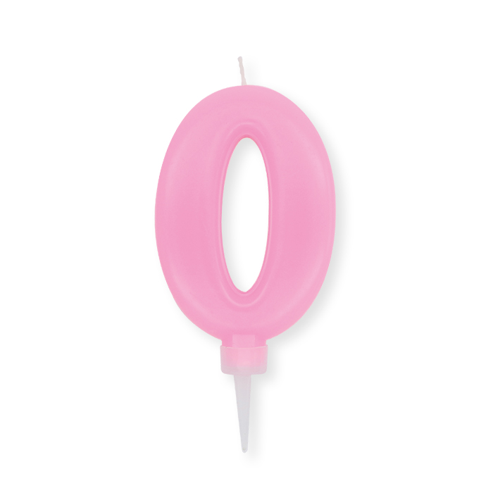 CANDELINA CERA PLUMP CM.10 ROSA N.0 BIGPARTY