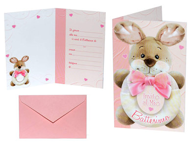 INVITO BATTESIMO INVITI ELEGANTE CONF. 6PZ. 342369