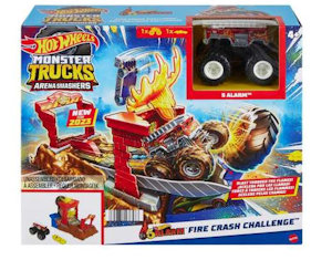 HOT WHEELS ARENA FIRE CRASH MONSTER TRUCKS HNV87