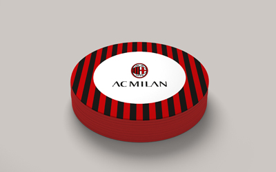 SPORT CALCIO MILAN SOTTOBICCHIERE IN CARTONCINO CM.D.10 BIGIEMME