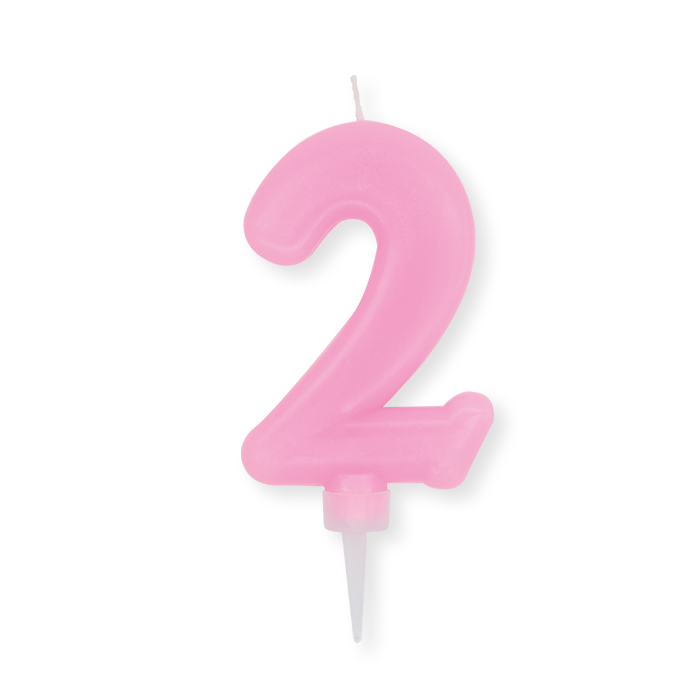 CANDELINA CERA PLUMP CM.10 ROSA N.2 BIGPARTY