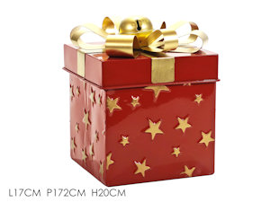 BARATTOLO IN LATTA CON COPERCHIO ROSSO PACCO REGALO CM.16xH.23 439640 GENERAL