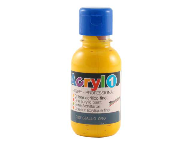 TEMPERA ACRILICA IN FLACONE DA 125ML. GIALLO ORO PRIMO