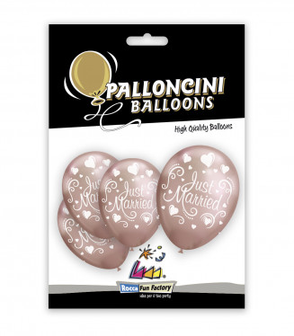PALLONCINI 12 POLLICI TITANIO CM.32 CONF.5PZ. JUST MARRIE ROSA GOLD