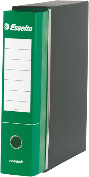 RACCOGLITORE 2 ANELLI CON CUSTODIA PROTOCOLLO CM.35x28x8 DORSO 8 VERDE ESSENTIAL
