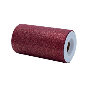 ROTOLO TULLE GLITTER H.CM.12.5 x 25MT. BORDEAUX