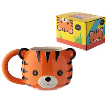 TAZZA IN CERAMICA FORMA TIGRE IN SCATOLA CM.9,5x17x12,5 PUCK