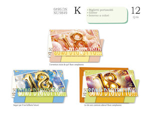 BIGLIETTI 18 ANNI PORTASOLDI NU.9849 pezzi 12
