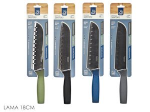 COLTELLO PER AFFETTATI SANTOKU LAMA ACCIAIO CM.18 727115 GENERAL