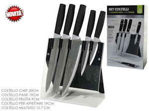 COLTELLI CEPPO IN ACCIAIO SET 6 PZ. 727208 GENERAL