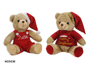 PUPAZZO PELUCHE ORSO SEDUTO CON TUTINA ROSSA CH.H.25 422412 GENERAL