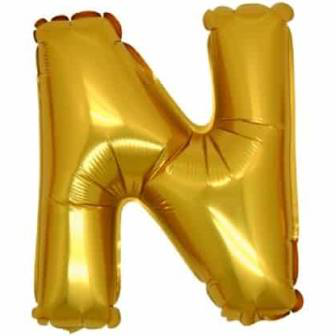 PALLONCINO MYLAR  LETTERA oro N cm.102 D.40 BIGPARTY