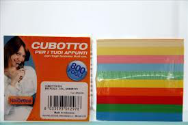 BLOCCO CUBOTTO CM.9x9 FOGLI COLORATI NIKOFFICE