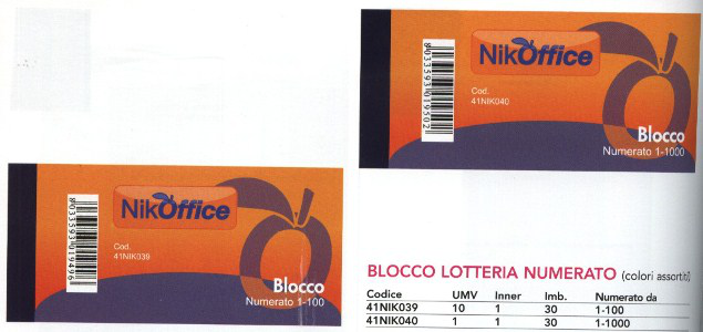 BLOCCO NUMERATO DA 1 A 100 5 COLORI NIKOFFICE PEZZI 10
