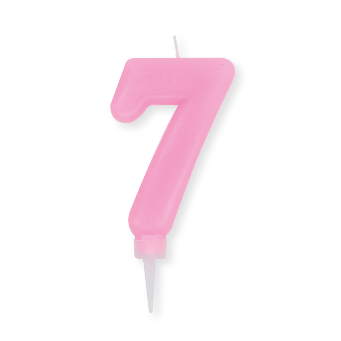CANDELINA CERA PLUMP CM.10 ROSA N.7 BIGPARTY