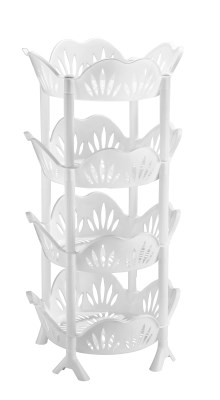 CESTELLO IN PLASTICA 4 PIANI MARGHERITA COLOR CM.39x39xH.79 FATIGATI