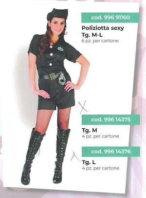 COSTUME ADULTO POLIZIOTTA SEXY TAGLIA M