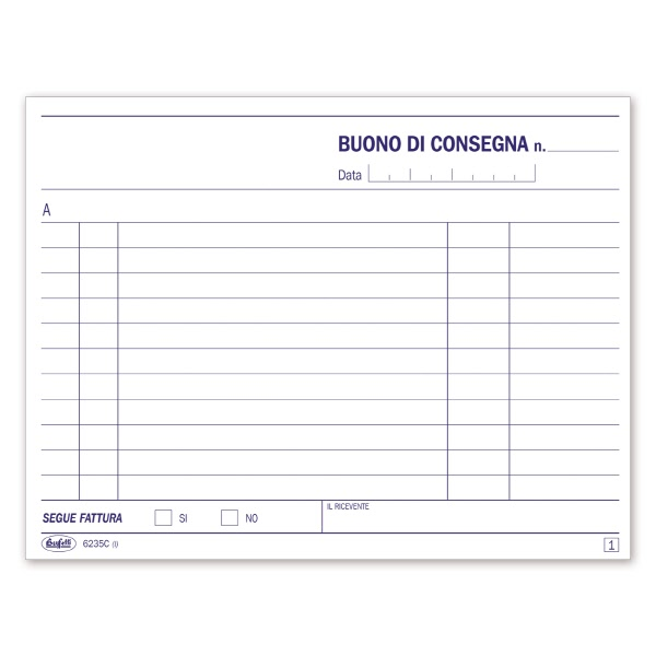 CONSEGNA BLOCCO BUONO DI CONSEGNA 3 COPIE CM.11x16 TOP QUALITY 10202