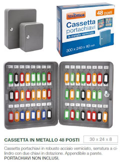 PORTACHIAVI SOLO CASSETTA IN METALLO 48 POSTI CM.30x24x80 NIKOFFICE