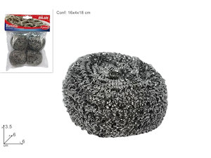 SPUGNA ABRASIVA ACCIAIO CONF.4PZ. DUESSE